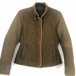 Olive green Zara quilted Rising jacket